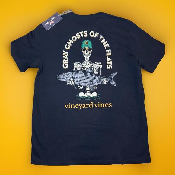 Vineyard Vines Other - Vineyard Vines Men's Ghost of the Flats Skeleton Pocket Black S/S XL T-Shirt